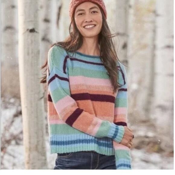 Sundance striped wool blend sweater women's size M - Picture 1 of 6
